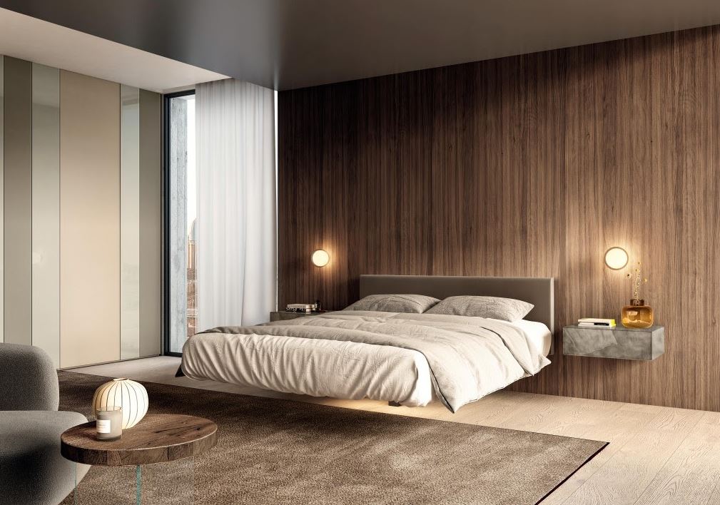 un lit design dans une chambre