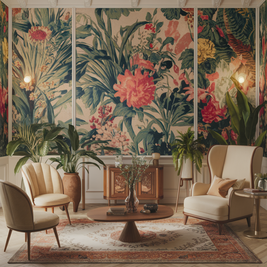 Idée déco tendance : le papier peint fleuri vintage