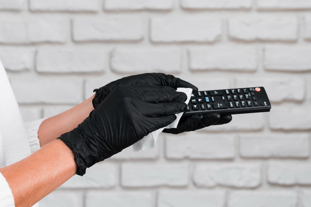 Nettoyage d'une plastique d'une télécommande en plastique