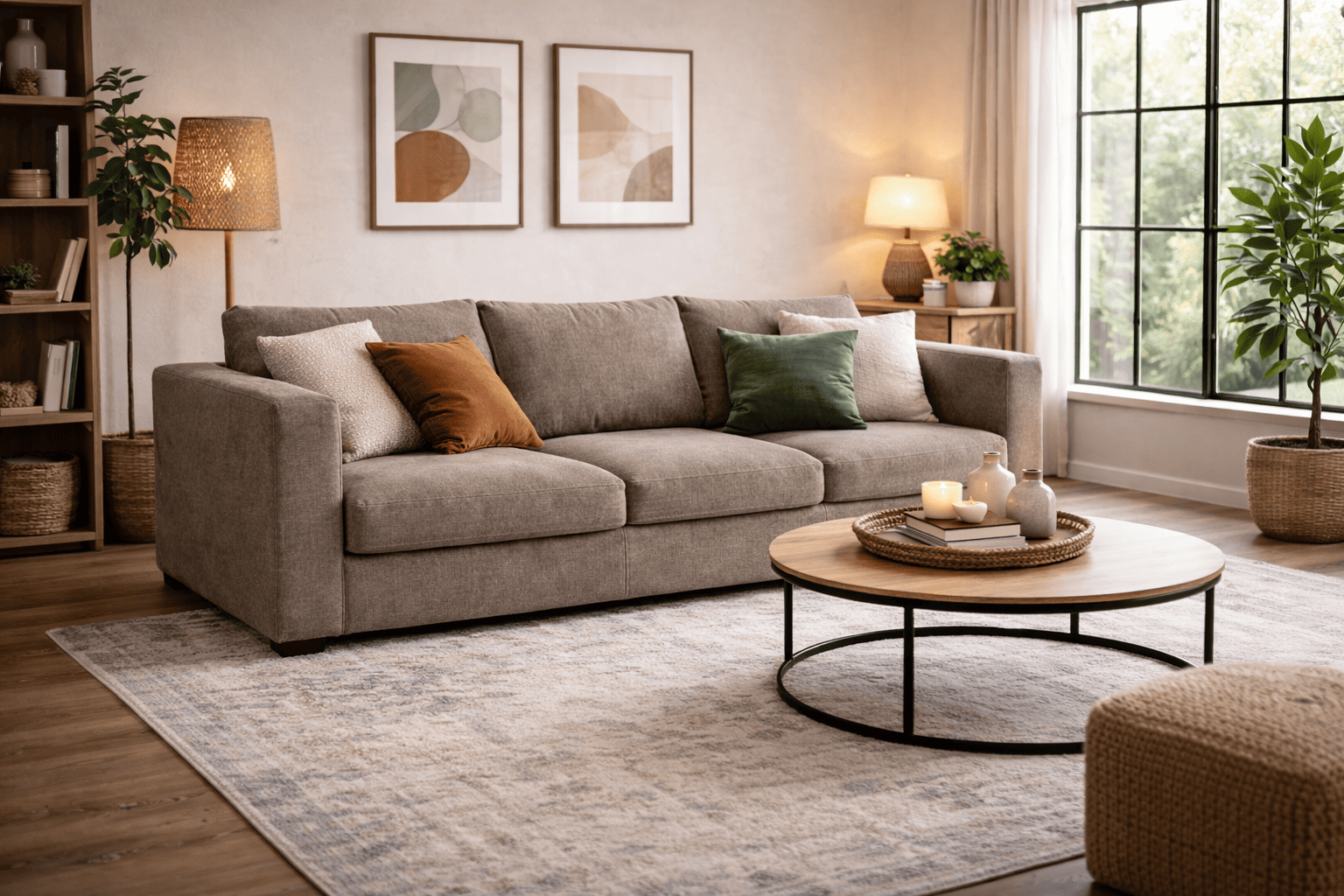 Canap&eacute; couleur taupe : l&rsquo;&eacute;l&eacute;gance intemporelle pour un salon chaleureux et moderne