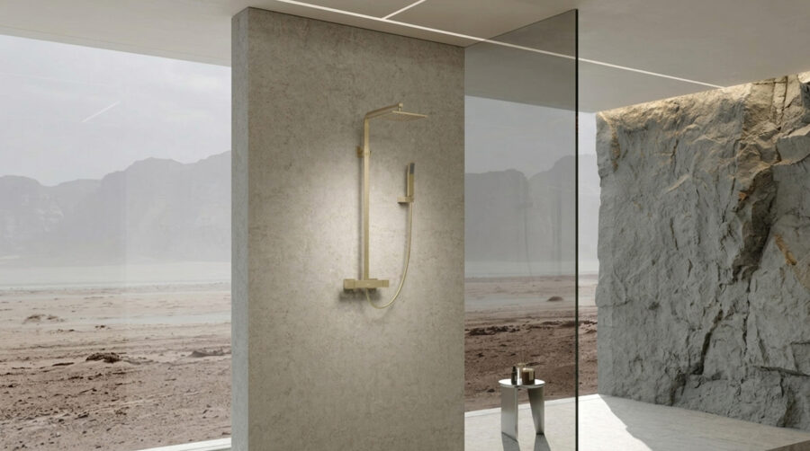 Colonne de douche dor&eacute;e : or bross&eacute;, laiton ou or brillant, lequel choisir ?
